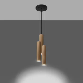 Sollux Lino 3P fekete-natúr függesztett lámpa (SOL-SL.1012) GU10 3 izzós IP20