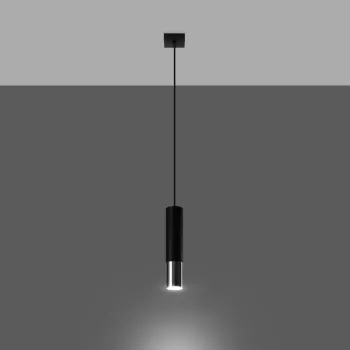 Sollux Loopez 1 fekete-króm függesztett lámpa (SOL-SL.0940) GU10 1 izzós IP20