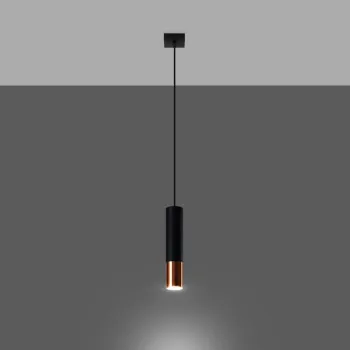 Sollux Loopez 1 fekete-réz függesztett lámpa (SOL-SL.0946) GU10 1 izzós IP20