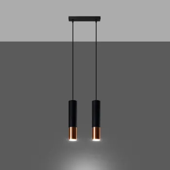 Sollux Loopez 2 fekete-réz függesztett lámpa (SOL-SL.0947) GU10 2 izzós IP20