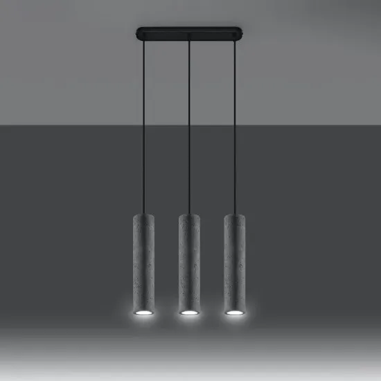 Sollux Luvo 3 szürke-fekete függesztett lámpa (SOL-SL.0655) GU10 3 izzós IP20