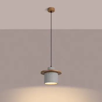 Sollux Mab szürke-natúr függesztett lámpa (SOL-SL.1363) E27 1 izzós IP20