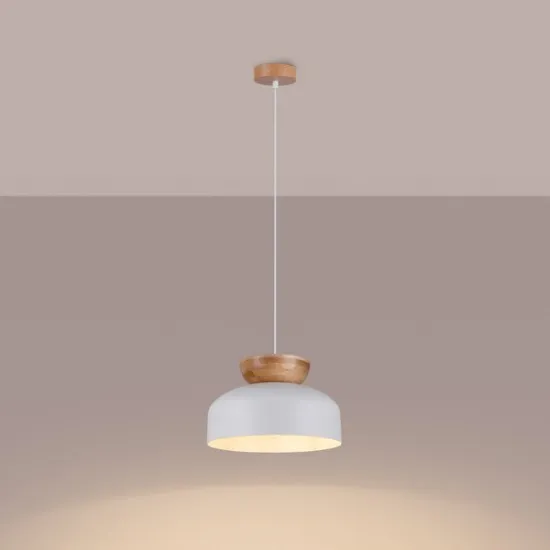 Sollux Marion fehér-natúr függesztett lámpa (SOL-SL.1350) E27 1 izzós IP20
