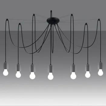 Sollux Neso 7 szürke-fekete csillár (SOL-SL.1162) E27 7 izzós IP20