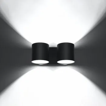 Sollux Orbis 2 fekete fali lámpa (SOL-SL.0660) G9 2 izzós IP20