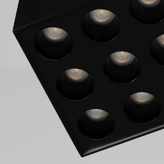 Sollux Ozzy fekete LED mennyezeti lámpa (SOL-SL.1211) LED 9 izzós IP20
