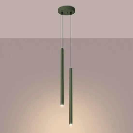 Sollux Pastelo 2 olívazöld függesztett lámpa (SOL-SL.1519) G9 2 izzós IP20