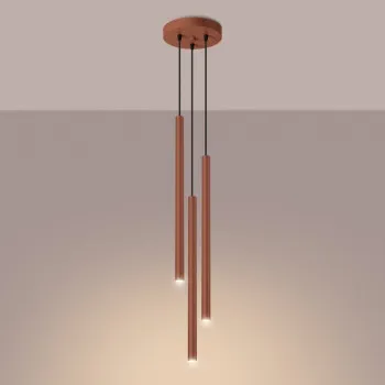 Sollux Pastelo 3P vörös függesztett lámpa (SOL-SL.1527) G9 3 izzós IP20