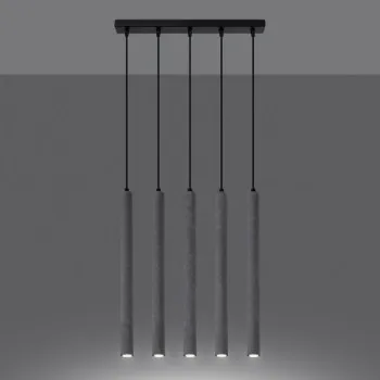 Sollux Pastelo 5L szürke-fekete függesztett lámpa (SOL-SL.1274) G9 5 izzós IP20