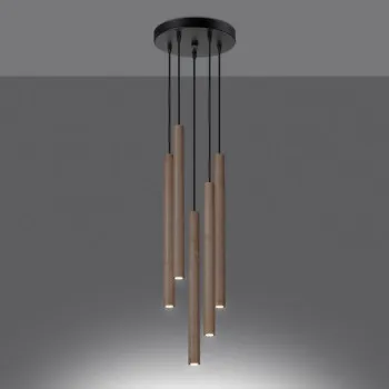 Sollux Pastelo 5P fekete-natúr függesztett lámpa (SOL-SL.1270) G9 5 izzós IP20