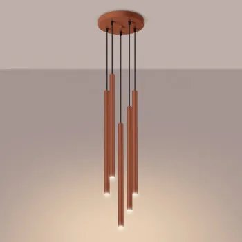 Sollux Pastelo 5P vörös függesztett lámpa (SOL-SL.1528) G9 5 izzós IP20