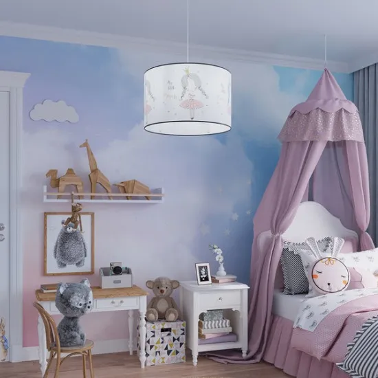 Sollux Princess 40 fehér-színes gyerek függesztett lámpa (SOL-SL.1415) E27 1 izzós IP20