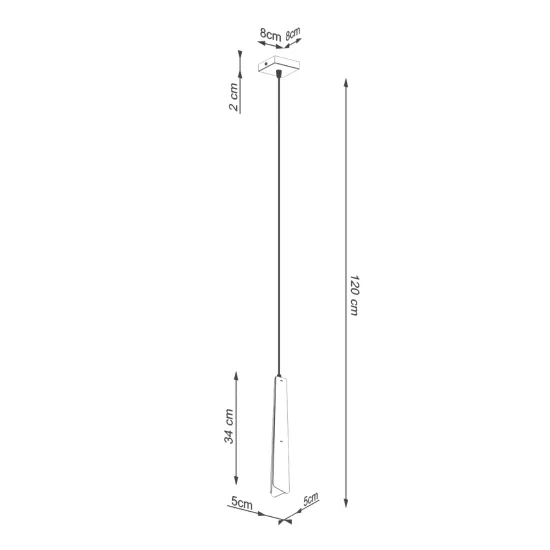 Sollux Prysm 1 fekete függesztett lámpa (SOL-SL.1400) G9 1 izzós IP20