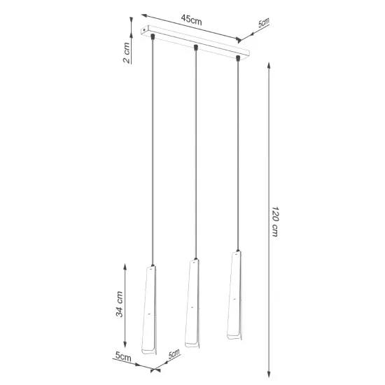 Sollux Prysm 3L fehér függesztett lámpa (SOL-SL.1399) G9 3 izzós IP20