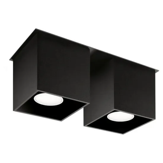 Sollux Quad 2 fekete mennyezeti lámpa (SOL-SL.0063) GU10 2 izzós IP20