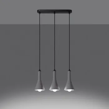 Sollux Rea 3L szürke-fekete függesztett lámpa (SOL-SL.1225) E14 3 izzós IP20