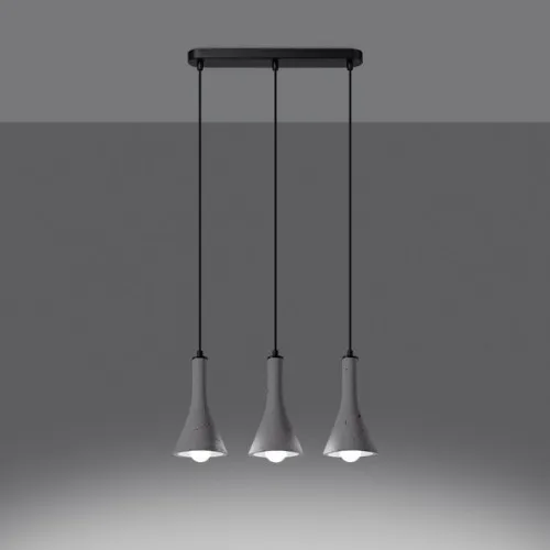 Sollux Rea 3L szürke-fekete függesztett lámpa (SOL-SL.1225) E14 3 izzós IP20