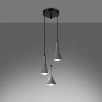 Sollux Rea 3P szürke-fekete függesztett lámpa (SOL-SL.1226) E14 3 izzós IP20