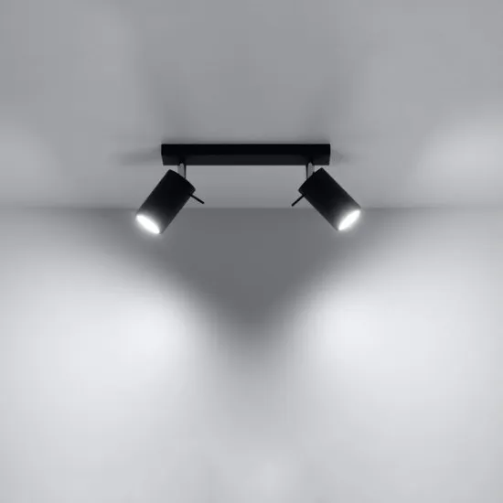 Sollux Ring 2 fekete mennyezeti lámpa (SOL-SL.0092) GU10 2 izzós IP20