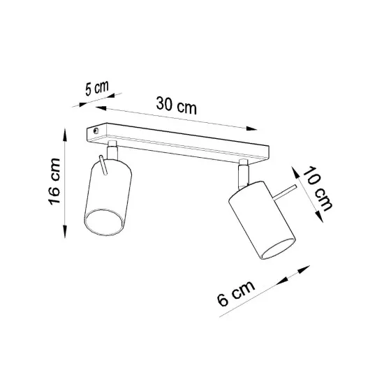 Sollux Ring 2 szürke mennyezeti lámpa (SOL-SL.0450) GU10 2 izzós IP20
