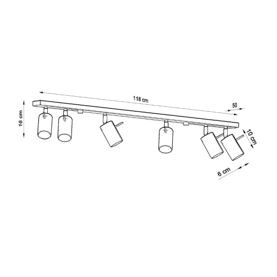 Sollux Ring 6L szürke mennyezeti lámpa (SOL-SL.0454) GU10 6 izzós IP20