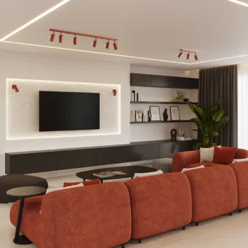 Sollux Ring 6L vörös mennyezeti lámpa (SOL-SL.1511) GU10 6 izzós IP20