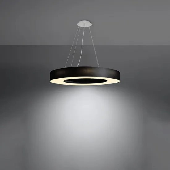 Sollux Saturno Slim 70 fekete-fehér függesztett lámpa (SOL-SL.0754) E27 6 izzós IP20