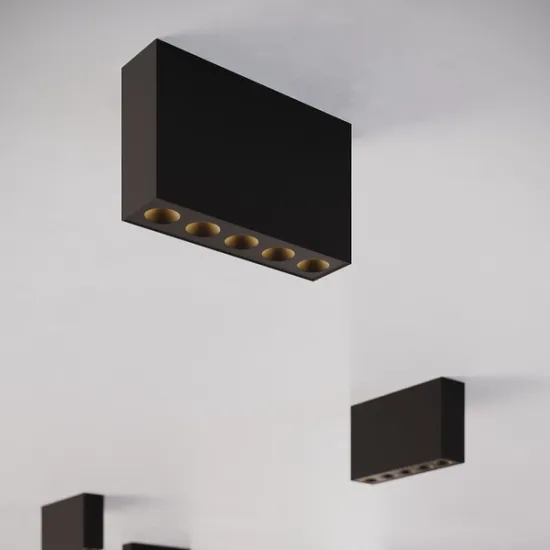 Sollux Sole fekete LED mennyezeti lámpa (SOL-SL.1212) LED 5 izzós IP20