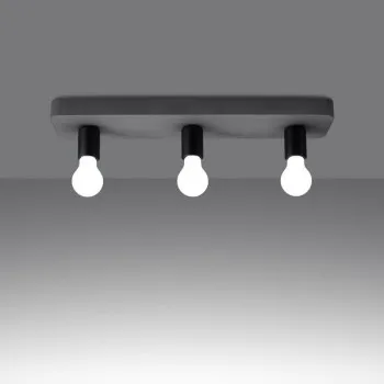 Sollux Tavo 3 szürke-fekete mennyezeti lámpa (SOL-SL.1158) E27 3 izzós IP20