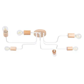 Sollux Timbo 6 fehér-natúr mennyezeti lámpa (SOL-SL.1666) E27 6 izzós IP20