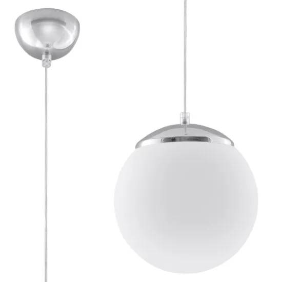 Sollux Ugo 20 króm-fehér függesztett lámpa (SOL-SL.0263) E27 1 izzós IP20