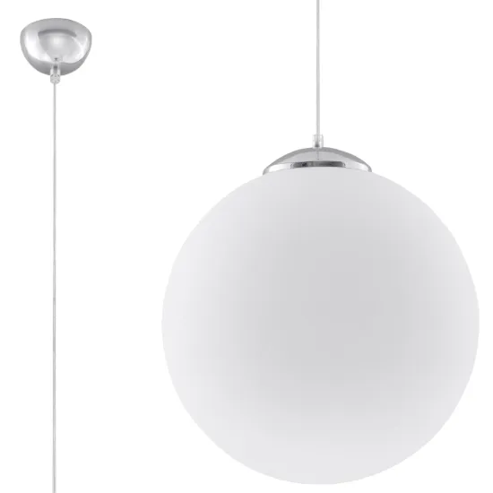 Sollux Ugo 30 króm-fehér függesztett lámpa (SOL-SL.0264) E27 1 izzós IP20