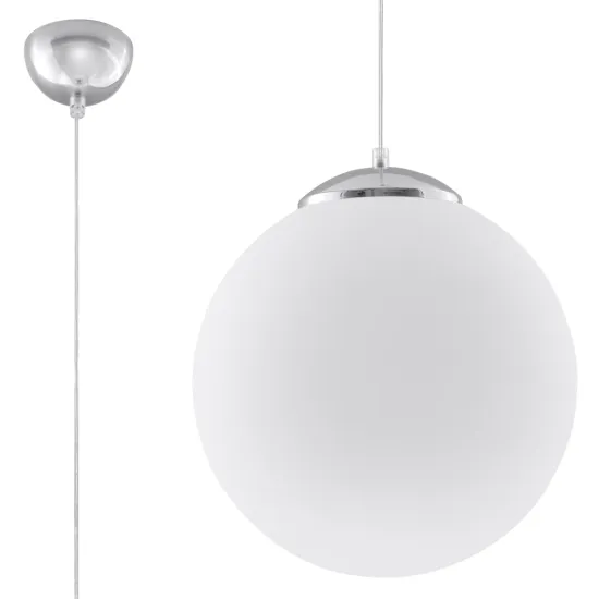 Sollux Ugo 40 króm-fehér függesztett lámpa (SOL-SL.0265) E27 1 izzós IP20