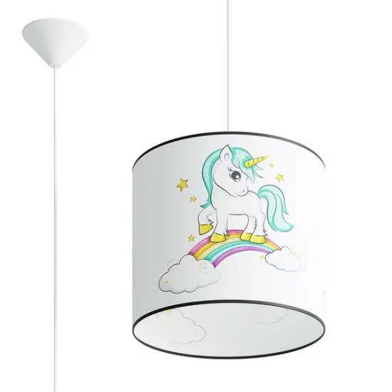 Sollux Unicorn 30 fehér-színes gyerek függesztett lámpa (SOL-SL.1412) E27 1 izzós IP20