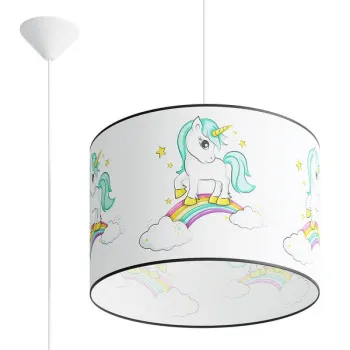 Sollux Unicorn 40 fehér-színes gyerek függesztett lámpa (SOL-SL.1413) E27 1 izzós IP20