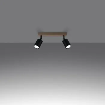 Sollux Verdo 2 fekete-natúr mennyezeti lámpa (SOL-SL.1291) GU10 2 izzós IP20