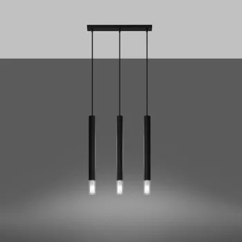 Sollux Wezyr 3 fekete függesztett lámpa (SOL-SL.0962) G9 3 izzós IP20
