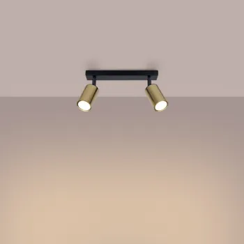 Sollux Winx 2 fekete-arany mennyezeti spotlámpa (SOL-SL.1383) GU10 2 izzós IP20