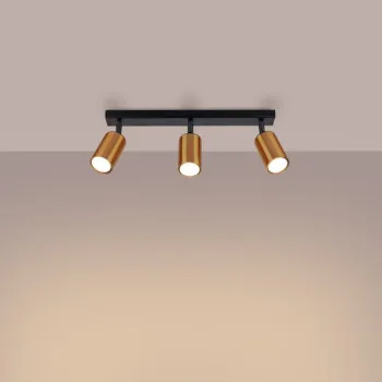 Sollux Winx 3 fekete-réz mennyezeti spotlámpa (SOL-SL.1376) GU10 3 izzós IP20