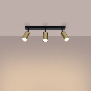 Sollux Winx 3 fekete-arany mennyezeti spotlámpa (SOL-SL.1384) GU10 3 izzós IP20