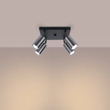 Sollux Winx 4 fekete-króm mennyezeti spotlámpa (SOL-SL.1370) GU10 4 izzós IP20