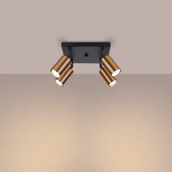 Sollux Winx 4 fekete-réz mennyezeti spotlámpa (SOL-SL.1378) GU10 4 izzós IP20