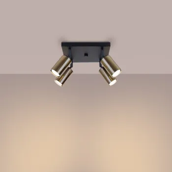 Sollux Winx 4 fekete-arany mennyezeti spotlámpa (SOL-SL.1386) GU10 4 izzós IP20