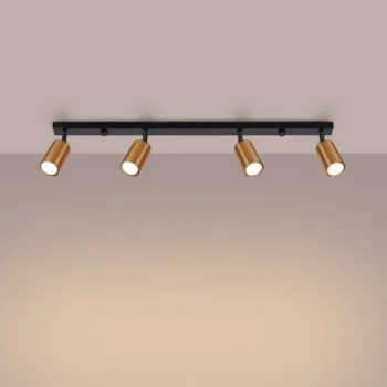 Sollux Winx 4L fekete-réz mennyezeti spotlámpa (SOL-SL.1379) GU10 4 izzós IP20