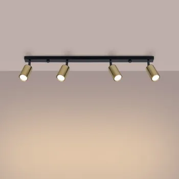 Sollux Winx 4L fekete-arany mennyezeti spotlámpa (SOL-SL.1387) GU10 4 izzós IP20