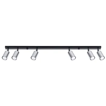 Sollux Winx 6L fekete-króm mennyezeti spotlámpa (SOL-SL.1372) GU10 6 izzós IP20