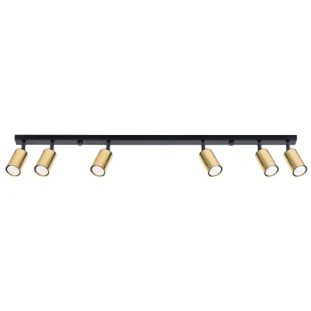 Sollux Winx 6L fekete-arany mennyezeti spotlámpa (SOL-SL.1388) GU10 6 izzós IP20