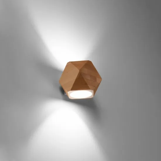 Sollux Woody natúr fali lámpa (SOL-SL.1008) GU10 1 izzós IP20