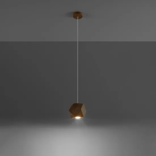 Sollux Woody natúr függesztett lámpa (SOL-SL.1011) GU10 1 izzós IP20