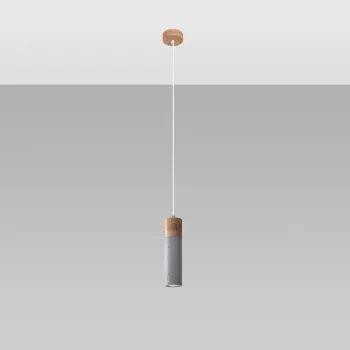 Sollux Zane 1 szürke-natúr függesztett lámpa (SOL-SL.0965) GU10 1 izzós IP20